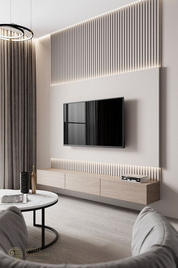 Maximize Functionality with Floating Shelves for TV Units